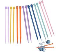 14Pcs Short Knitting Needle Set,25cm/9.8in Single Pointed Needles for Beginners Colorful Lightweight Kit for DIY Yarn Projects, Sweaters, Scarves & Crafts,Knitting Starter Kit