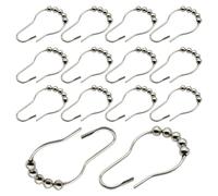 14pcs Shower Curtain Hooks,Stainless Steel Roller Ball Rings, Heavy Duty Drapery Hooks for Bathroom & Window Curtain Rods