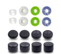 14PCS Silicone Thumb Grips & FPS Aim Rings for PS5/PS4/Switch Pro Controllers - 8+6 Joystick Caps with Multi-Level Resistance Rings, Enhanced Grip for Pro Gaming Accessories