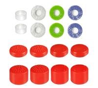 14PCS Silicone Thumb Grips & FPS Aim Rings for PS5/PS4/Switch Pro Controllers - 8+6 Joystick Caps with Multi-Level Resistance Rings, Enhanced Grip for Pro Gaming Accessories