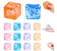 14Pcs Squishy Cube, Cube Squishy, Ice Cube Squishy Set with 12 Ice Cubes and 2 Snowflakes, for Office and Home Desk Use