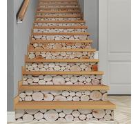14Pcs Stair Stickers,18x100cm Self-Adhesive Stair Riser Decal Removable Wallpaper Wall Sticker Treads Decals Home Decoration for Kitchen Bathroom (003)