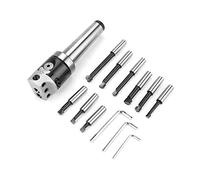 14pcs Steel Boring Head Set, Multiple Tools for CNC Machine, F1 12mm Boring Holes, 10 to 125mm Boring Capacity, with MT4 Arbor Adapter, 7.87in Head, Long Service Life