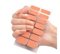 14PCS Strips Semi-Cured Gel Nail Stickers Set Nail Wraps Nail Strips Nail Sticker for UV Lamp Designer 3D Nail Polish Fashion Gel Nail Art Stickers (G)