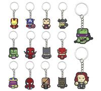 14Pcs Superhero Keychains Party Bag Fillers for Kids Boys Girls, Avengers Theme Keyrings Party Favors Set for Birthday Gift Christmas Halloween Party Supplies Pinata Filler Lucky Dip Prizes Rewards