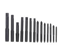 14Pcs Thread Tap Set, Nitrided Black Bearing Steel Straight Flute Screw Taps for Power Tools, Threaded Drill Taps with Downward Chip Removal for Aluminum Stainless Steel