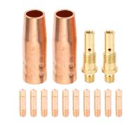 14PCS Welding Torch Accessory Kit for Magnum 100L Tweco Mini 1 Mig Welding Gun Includes Gas Nozzles Diffusers Electrodes Brass Copper Material