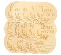 14Pcs Wooden Cards Monthly Discs for Newborn Photography Safe and Odorless Creative Design for First Year Memories