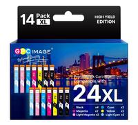 14PK 24XL Compatible Ink for XP760 XP970 XP55 XP950 4BK/2C/2M/2Y/2LC/2LM