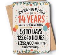 14th Birthday Card - 14 Birthday Card for Girls or Boys - Happy Birthday Cards for 14 Year Old Daughter, Son, Niece, Nephew, Grandson, Granddaughter - You Have Been Loved for Fourteen Years Bday - NUM