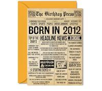 13th Birthday Card for Boys Girls - The Birthday Press Newspaper - Happy 13 Birthday Cards for Grandson Sister Niece Son Granddaughter Daughter, 5x7 Inch Bday Greeting Cards