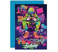 14th Birthday Cards for Girls Boys - Video Gamer Game - Happy 14 Birthday Card for Son Daughter Nephew Niece Grandson, A5 Fourteen Fourteenth Bday Greeting Cards