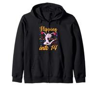 14th Birthday Cheerleader 14 Years Old Cheerleader Dancer Zip Hoodie