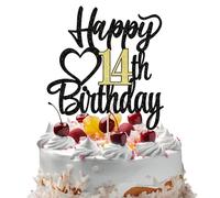 14th Birthday Decorations Cake Topper - Non-Edible Reusable Number 14 Cake Decor for Teen Birthday Party Supplies