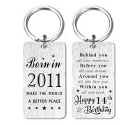 14th Birthday Gifts for Girls Boys - 14 Year Old Birthday keyring for Her Him Women Men 2011 Birthday Presents