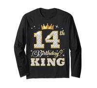 14th Birthday King 14 Years Old Birthday Party for Him Long Sleeve T-Shirt