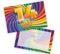 14th Birthday Party Invitations Teenager - Now It's Party Time 20 Pack - Childrens Birthday Invitations for Boys/Girls A6 Bday Party Invites Invitation Cards with Folding Envelopes