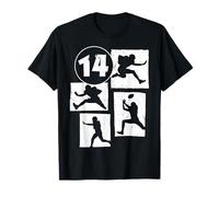 14th Birthday Retro American Football 14 Years Old Boy Girl T-Shirt