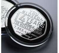 14th Birthday Silver Commemorative in Capsule. 14 Years 'And Counting' Gift/Present Congratulations/Party/Ideas Celebrating 14 Fourteen