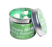 14th Ivory Wedding Anniversary Candle Tin/Personalised SOYA Wax/Handmade to Order Daily