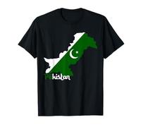 14th of August Pakistani American Map Pakistan Flag T-Shirt