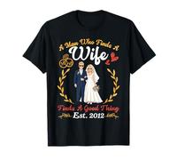 14th Wedding Anniversary Est 2012 Man Finds Wife Good Thing T-Shirt