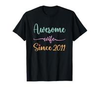 14th Wedding Anniversary For Her - Awesome Wife Since 2011 T-Shirt