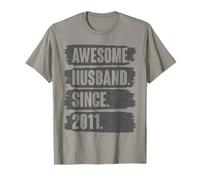 14th Wedding Anniversary For Him Awesome Husband Since 2011 T-Shirt