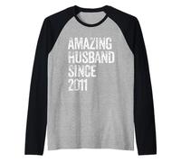 14th Wedding Anniversary for Husband Since 2011 14 Year Raglan Baseball Tee