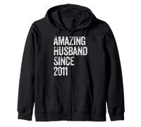 14th Wedding Anniversary for Husband Since 2011 14 Year Zip Hoodie