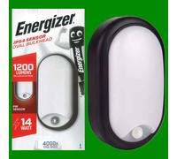14W Energizer LED IP54 PIR Motion Sensor Oval Bulkhead, 4000K, Wall Light Lamp