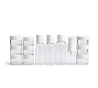 14x Travel Bottles Set for Toiletries Empty Refillable Travel Bottles Clear Plastic Travel Liquid Containers Ideal For Shampoo Cosmetic Lotion Body Wash Makeup Shower Gel Hand Soap Travel (pack of 14)
