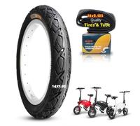 14x1.95 Tire and Tube Set for Electric Bike, 14 x 1.95 52-254 Anti-Puncture Rubber Tires with Bent Valve Inner Tube for E-Bike Use