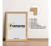 (14x10 Inch) Oak Picture Frame / LW Style Wall Art Frame / Modern Photo Frames