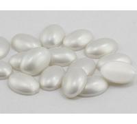 14x10mm Pearl (Molded) .PRL Flat Back Oval Acrylic Cabochons Rhinestones Plastic Gems Embellishments for Crafts, Costumes, Card Invitations, Jewelry, Cosplay - 40 Pieces