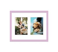 14x11 Inch 2 Opening Photo Collage Frame, Display Two 7x5 Inch Photos, Multi Aperture Family Picture Frame, Lilac
