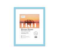 14X11" Light Blue Frame With Mount For 10X8" Pictures 20mm Slim Edge Portrait And Landscape Display With Wall Hooks And Kickstand