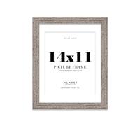 14x11 Walnut Ornate Photo Frame With White Mat For 11x9 Picture, Ready to Hang or Stand, 1 Pack