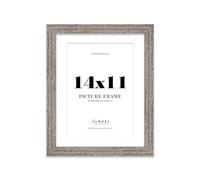 14x11 Walnut Ornate Photo Frame With White Mat For A4 Picture, Ready to Hang or Stand, 1 Pack