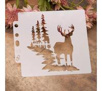 14x13cm Christmas Forest Deer DIY Layering Stencils, Decorative Templates for Painting, Scrapbooking, Coloring and Embossing - Style 4