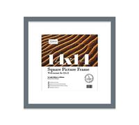 14x14 Grey Picture Frame with Mount for 12x12 Photos, Prints - Modern Square Wall Frame, 1 Pack
