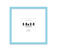 14X14" Light Blue Picture Frame - 14X14" Square Frame With 10X10" Mount For 14X14"/10X10" Pictures Moderrn Style Thin Edge, 1 Pack