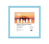 14X14" Light Blue Picture Frame - 14X14" Square Frame With 12X12" Mount For 14X14"/12X12" Pictures Moderrn Style Thin Edge, 1 Pack