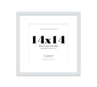 14x14 Light Grey Picture Frame with Mount for 12x12 Photos, Prints - Modern Square Wall Frame, 1 Pack
