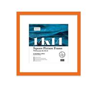 14x14 Orange Picture Frame with Mount for 12x12 Photos, Prints - Modern Square Wall Frame, 1 Pack
