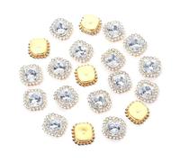 14x14mm Square Sewing Claw Rhinestones Crystals Beads Buttons Sew On Rhinestone for Clothes Accessories(Color 11)