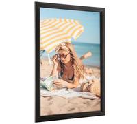 14x17 Wood Frame Black, Rustic Natural Wooden 17x14in Poster Picture Frame, Distressed 14 x 17inch Woodgrain Gallery Photo Frame with HD Plexiglass, Horizontal Vertical Wall Mounting Display 1pcs