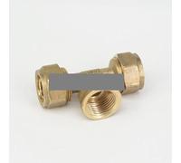 14x18mm IDxOD x 1/2" BSP Female PEX-AL-PEX Tube Tee Brass Compression Pipe Fitting Connector for Floor Heating