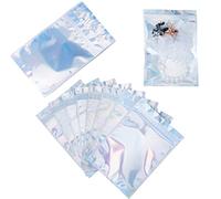 14x20cm Mylar Foil Ziplock Bags, 25PCS Sealable, Smell Proof, Holographic Bags for Coffee, Candy, Cookies, Jewelry