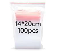 14x20cm Resealable Clear Plastic Bags, 100Pcs Small Grip Seal Bags, Thickening and Durable, Sealable for Kitchen Storage, Office Supplies, Stationery Storage ect